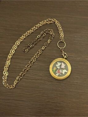Farmhouse Floating Charm Memory Locket Pendant Necklace